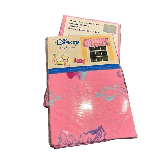 NWT Disney Pink Tinker Bell Pillowcase and Valance New Old Stock - Picture 5 of 5